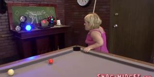 Midget plays pool and gives blowjob