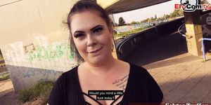 EROCOM.TV - German fat BBW girl public pick up casting and street fuck POV