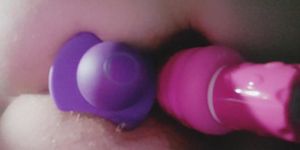 Fucking myself handsfree kegel strength double penetration