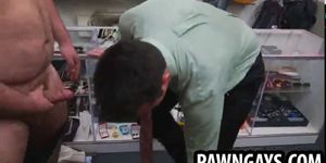 Amateur stud getting double teamed at the pawn shop