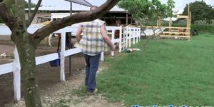 Farm jock getting assfucked after blowjob