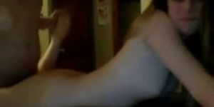 Sexy amateur teen couple fuck hard on webcam show