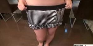JAV body check striptease with curvy amateur Subtitled