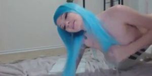 Amateur Blue Haired Babe Rides Dildo On Webcam MrBrain1988