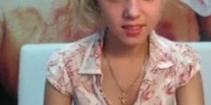 Nice blonde solo webcam masturbation her tight pussy