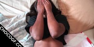 Choco babe cunt pounded hard cums