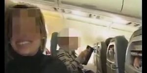 Spanish couple crazy handjob in a plane amazing