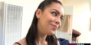 Latina stepsister made a dirty vlog with her stepbro