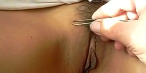 Asian Pussy Getting Hair Pulled From It