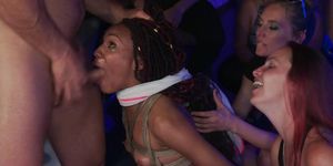 Ebony zappered and fucked in club (Nyrobi Knight, Niki , Nikki Darling, Mona Wales, Niki Dominick, Nyrobi Knights)