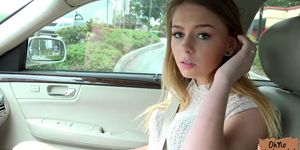 Natural teen Alex Blake shows perky tits for a ride