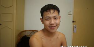 BANG ME DADDY - Cute Asian twink gets his super tight ass fucked raw