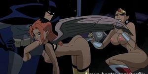 DRAWN HENTAI - Justice League Hentai - Two chicks for Batman dick