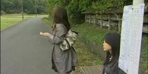 Японский лесбийский секс в автобусе (цензура)