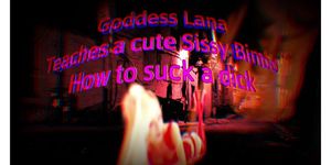 Goddess Lana Teaches a Cute Sissy Bimbo How to suck a cock