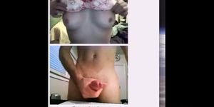 Cute girl masturbates with guy on webcam