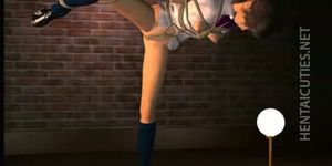 Pigtailed 3D anime slave gives fellatio