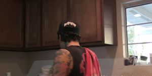 Inked punk babes showing round asses in bts - video 1