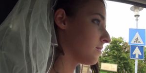 Stranded bride gets screwed from behind