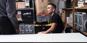 YoungPerps - Guard Shoves His Cock In Masturbators Mouth - video 1