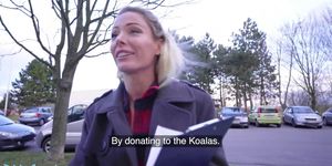 Public Agent Blonde Ozzie Isabelle Deltore fucks to save the bush