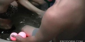 Jacuzzi college gangbang with blonde hotties