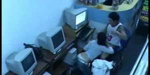 Amateur - Brasilian Couple In Internet Cafe