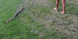 My Playful Ebony Stepsis With Big Booty In Short Skirt Messing Around In The Park Teasing Flash