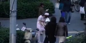 Naughty Asian girl is pissing in public part6 - video 1