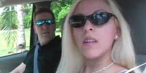 Stop Blonde car for blowjob dick