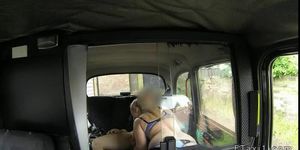 Busty blonde police woman fucked in taxi