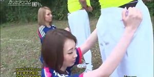 Japanese Girl and Black Guy Football match