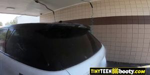 Busty luna star blonde teen at car wash shows off tiny waist (Chavon Taylor)