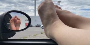MissJenniP - Showing Of My Soles In Parking Lot! Why no one kissing them?