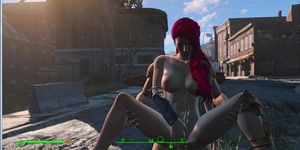 Red-haired Alice. Sex adventure of a beautiful girl in the Fallout 4 world  Porno game