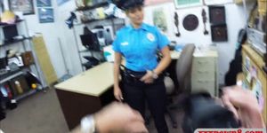 Latina police officer sex with pawn man at the pawnshop