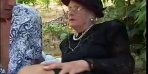 72 Year OLD Granny Gets Fucked Outdoors by 24 Year Old Dude