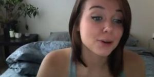 very cute brunette simulate a blowjob on the web cam