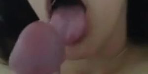 White girl takes cock to the face and gets nutted on