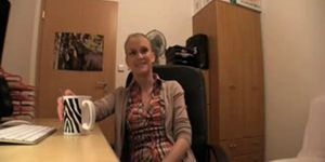 PublicAgent Blonde in glasses gets fucked on my office desk