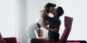Romantic sex with a bit of feet love and sensual kisses