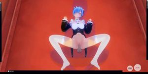 [3d]Rem fucks rough in anal with her master [CM3D2]