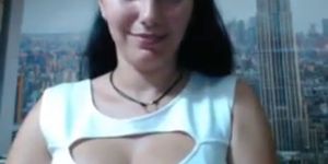 Very hot chick masturbates at her work on cam