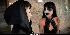BFFS - Creepy Goth Teens Get Treated To Halloween Group Sex