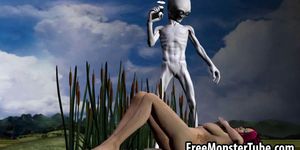 3D redhead sucks cock and gets fucked by an alien - video 2