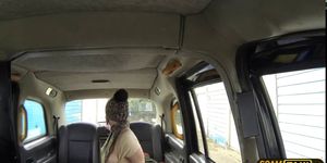 Unusual hottie woman rides an enormous dick inside the taxi
