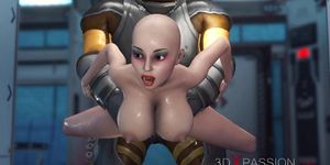 3DXPASSION - Mars base camp Super hot sexy girl has hard anal sex with alien monster