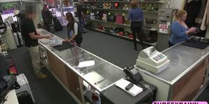 Sweet teen acts innocent in the shop