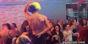 Peculiar cuties get completely crazy and stripped at hardcore party