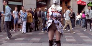 Slim Spanish slut anal banged in public (Brenda Boop, Mona Wales)